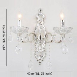 Lámpara de pared europea, aplique de pared de cristal, luz decorativa, aplique de iluminación