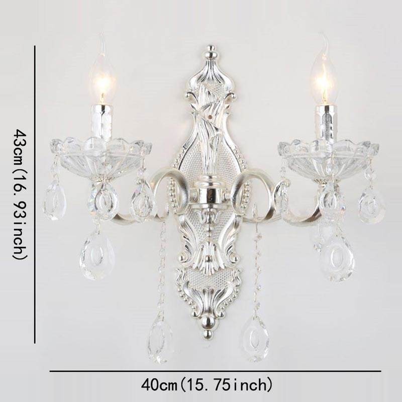 Lámpara de pared europea, aplique de pared de cristal, luz decorativa, aplique de iluminación