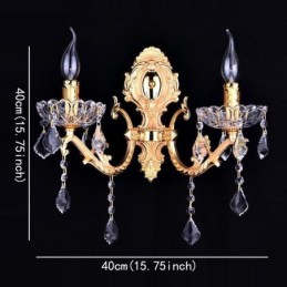 Lámpara de pared europea, aplique de pared de cristal, luz decorativa, aplique de iluminación