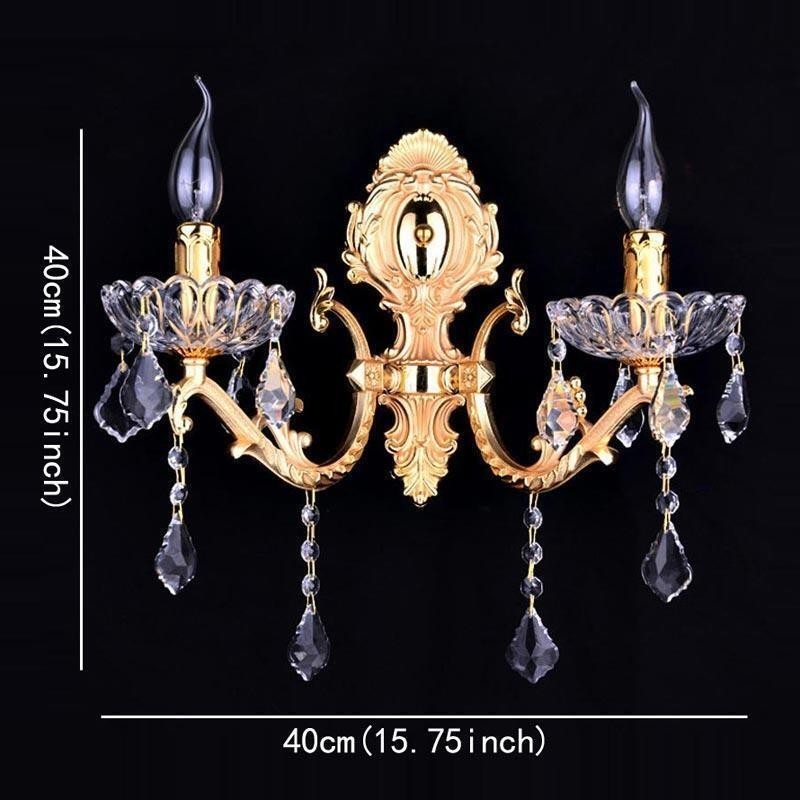 Lámpara de pared europea, aplique de pared de cristal, luz decorativa, aplique de iluminación
