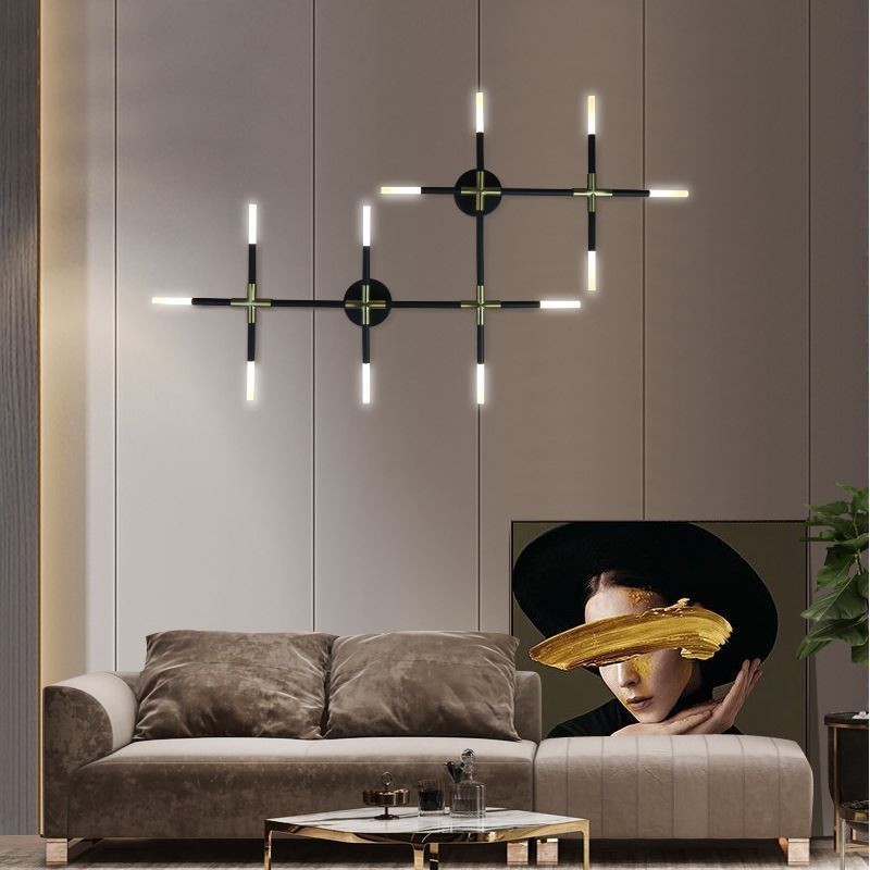 Aplique de pared con luz blanca cálida, creativo, lámpara de combinación DIY