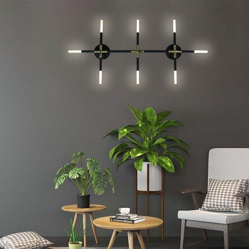 Aplique de pared con luz blanca cálida, creativo, lámpara de combinación DIY