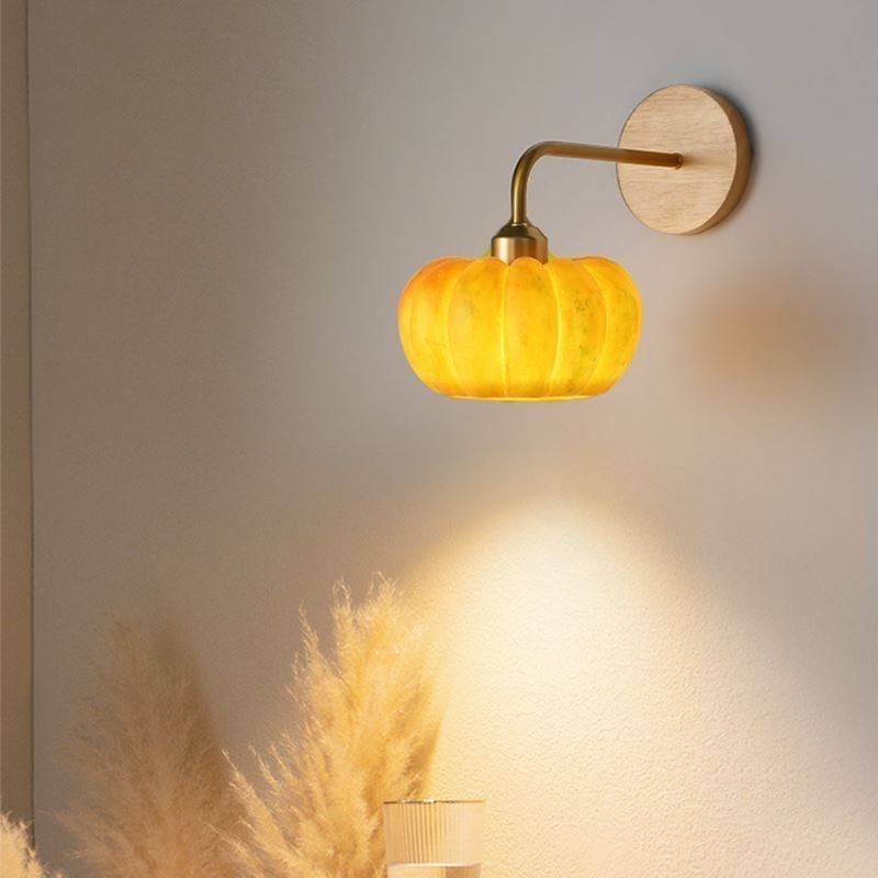 Lámpara de pared estilo calabaza, estilo retro japonés