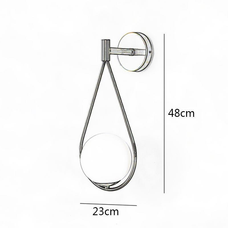 Aplique de pared moderno con forma de globo, de cristal, con forma de gota de agua negra