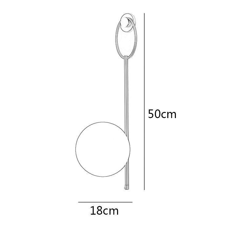 Aplique de pared moderno con forma de globo y cristal dorado cepillado