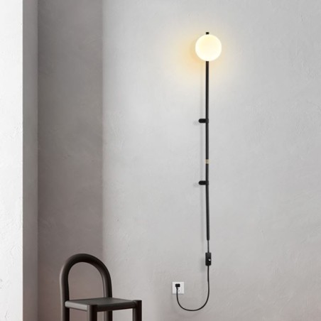 Lámpara de pared con forma de globo, estilo mediados de siglo, con enchufe Lámpara de pared con forma de globo, estilo mediados de siglo, con enchufe