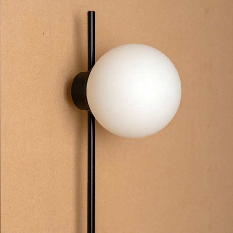 Lámpara de pared con forma de globo, estilo mediados de siglo, con enchufe
