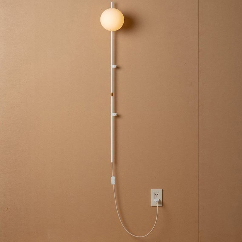 Lámpara de pared con forma de globo, estilo mediados de siglo, con enchufe