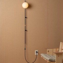Lámpara de pared con forma de globo, estilo mediados de siglo, con enchufe