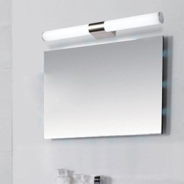 Lámpara de espejo de acero inoxidable, moderna lámpara de pared para baño, aplique de pared