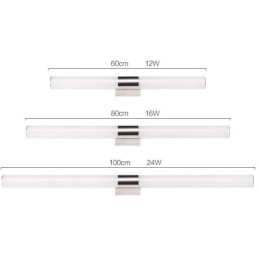 Lámpara de espejo de acero inoxidable, moderna lámpara de pared para baño, aplique de pared