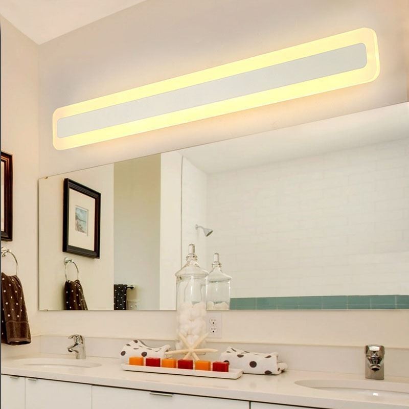 Nueva lámpara de espejo de pared moderna de acrílico cosmético para baño