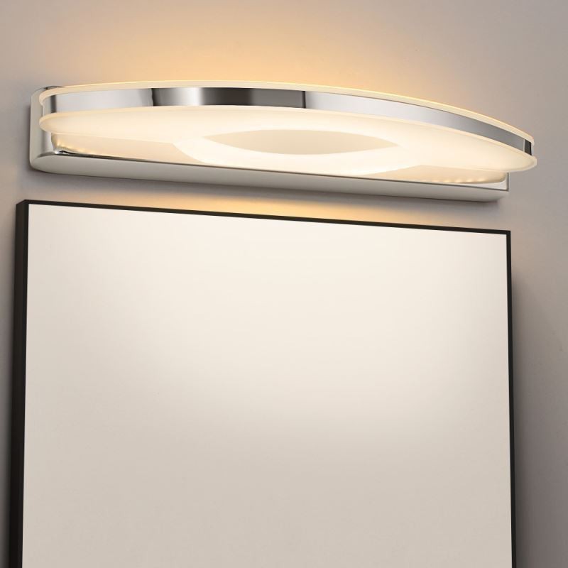 Aplique de pared con espejo moderno para baño, acero inoxidable