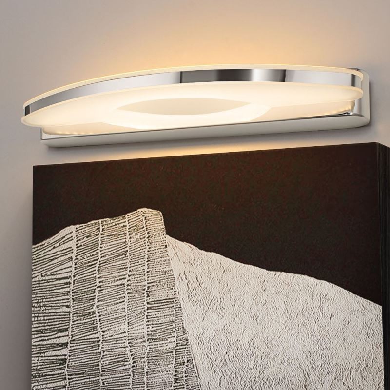 Aplique de pared con espejo moderno para baño, acero inoxidable