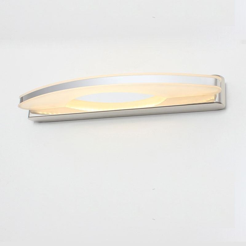 Aplique de pared con espejo moderno para baño, acero inoxidable