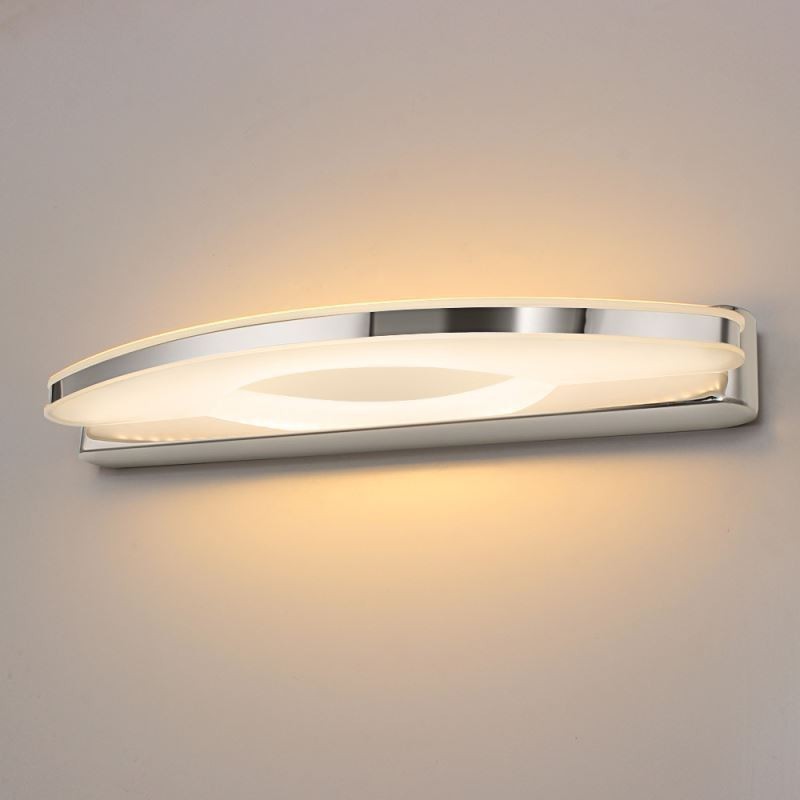 Aplique de pared con espejo moderno para baño, acero inoxidable