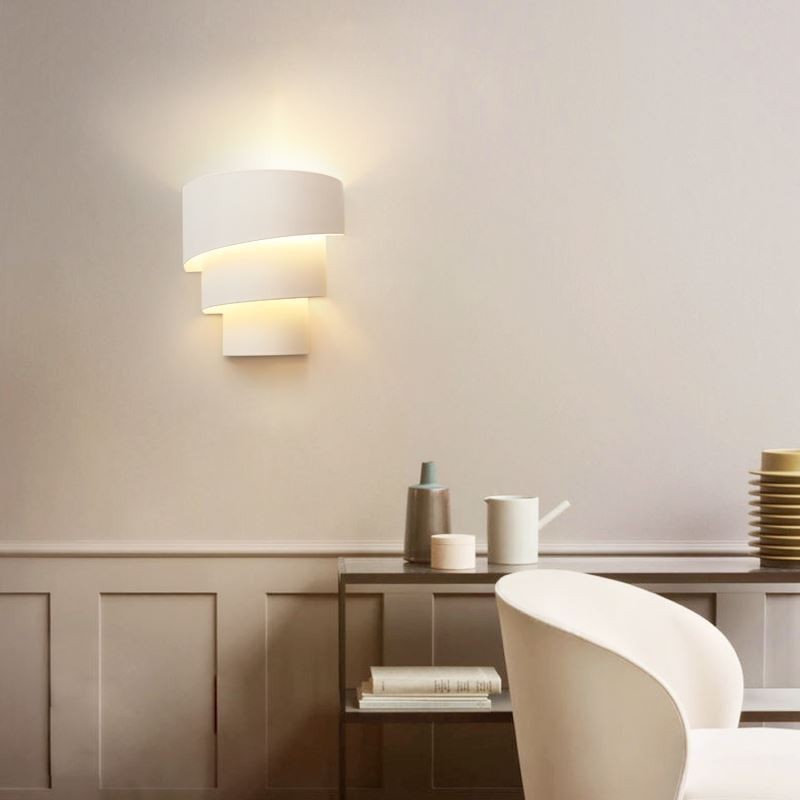 Lámpara de pared minimalista moderna con forma de pastel en espiral, lámpara de noche