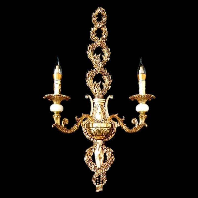 Lámpara de pared europea de lujo con pétalos de jade, lámpara decorativa, iluminación de mesita de noche