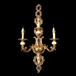 Lámpara de pared europea de lujo con pétalos de jade, lámpara decorativa, iluminación de mesita de noche