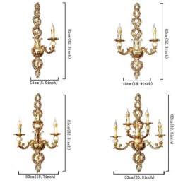 Lámpara de pared europea de lujo con pétalos de jade, lámpara decorativa, iluminación de mesita de noche