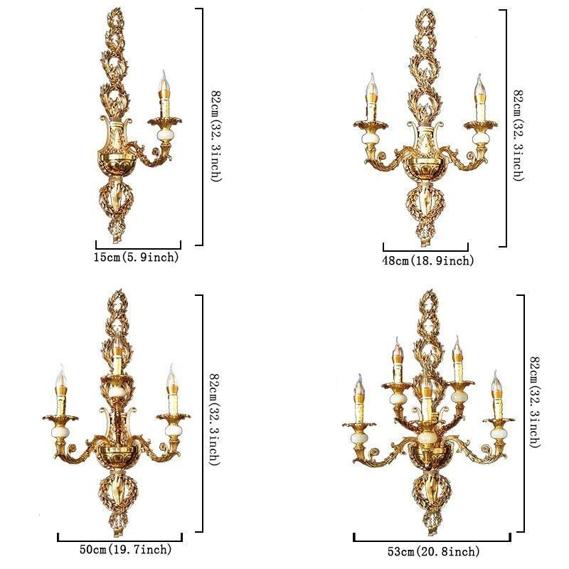Lámpara de pared europea de lujo con pétalos de jade, lámpara decorativa, iluminación de mesita de noche