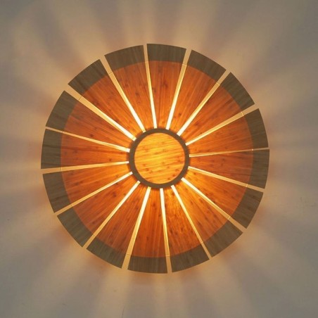 Aplique de pared redondo con flores, luz de pared de bambú única, iluminación decorativa creativa Aplique de pared redondo con flores, luz de pared de bambú única, iluminación decorativa creativa