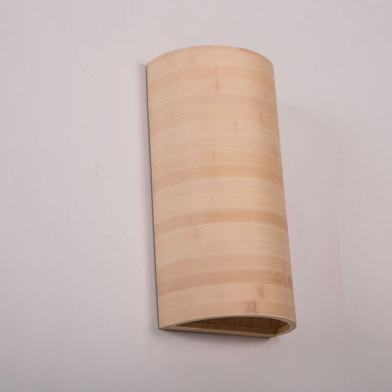 Aplique de pared de bambú japonés, aplique de pared semicircular simple, iluminación de mesita de noche