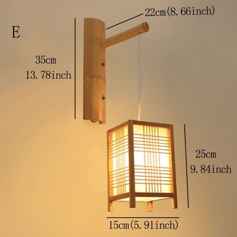 Aplique de pared de bambú tejido, estilo retro chino