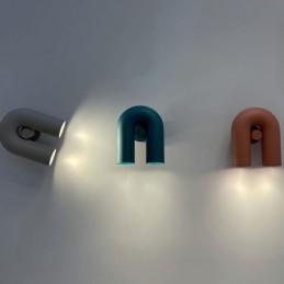 Aplique de pared minimalista creativo en forma de U con pantalla giratoria de 90°