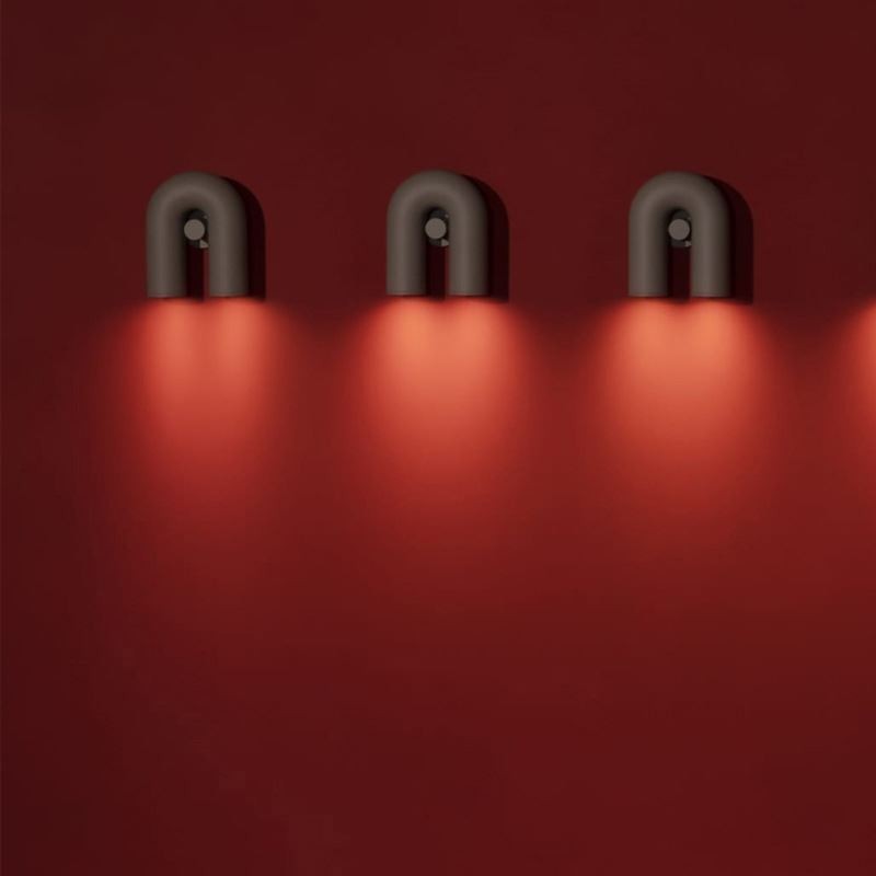 Aplique de pared minimalista creativo en forma de U con pantalla giratoria de 90°