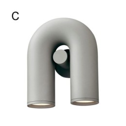 Aplique de pared minimalista creativo en forma de U con pantalla giratoria de 90°