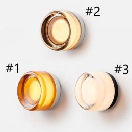 Aplique de pared moderno minimalista de acrílico de un solo cabezal redondo de hierro forjado, aplique de pared pequeño