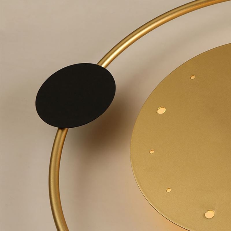 Lámpara de pared con reloj, moderna y minimalista, de hierro forjado.