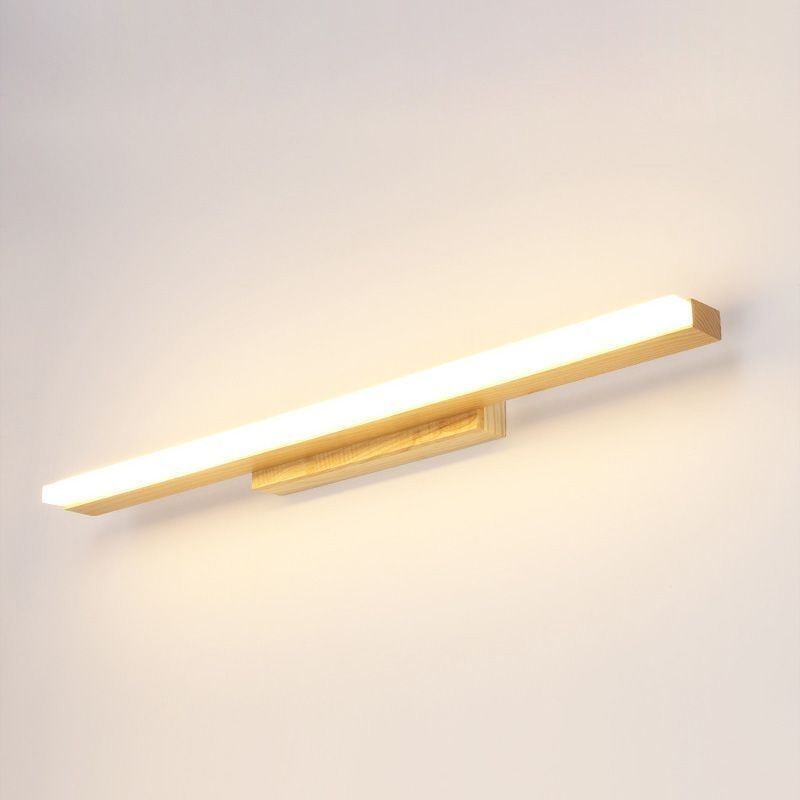 Lámpara de espejo de madera maciza, lámpara de pared moderna