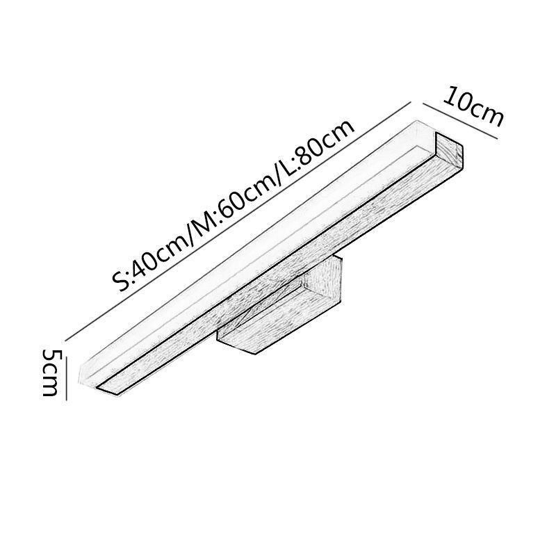 Lámpara de espejo de madera maciza, lámpara de pared moderna