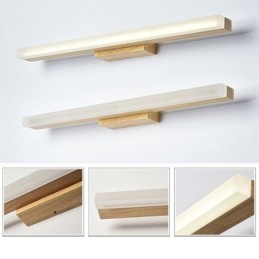 Lámpara de espejo de madera maciza, lámpara de pared moderna