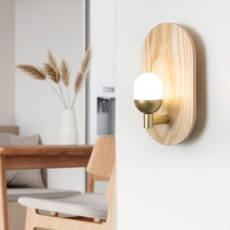 Lámpara de pared decorativa de madera, luces de pasillo de entrada, luz de pared de noche nórdica Lámpara de pared decorativa de madera, luces de pasillo de entrada, luz de pared de noche nórdica