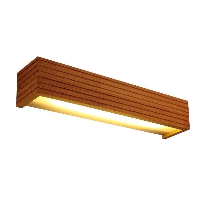 Lámparas de pared de madera de estilo japonés, lámpara de baño, aplique de pared para el hogar