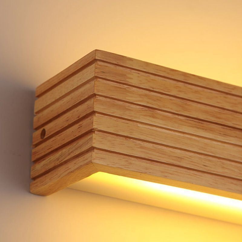 Lámparas de pared de madera de estilo japonés, lámpara de baño, aplique de pared para el hogar