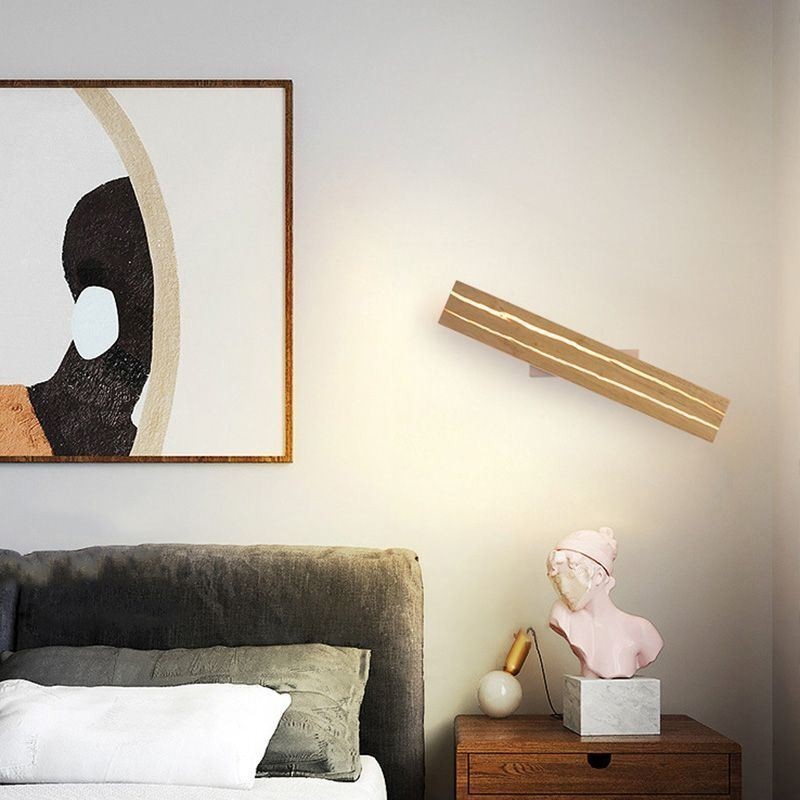 Lámpara de pared de madera moderna, luces de pasillo de entrada, luz de pared de noche nórdica