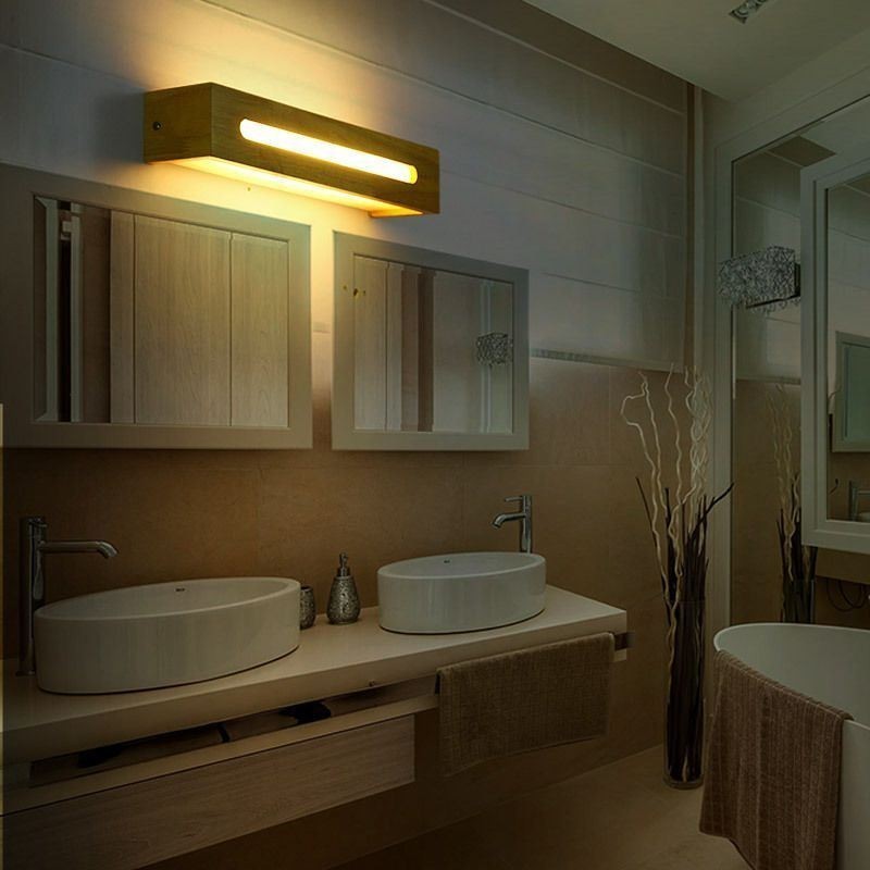 Lámpara de pared moderna de madera para entrada, pasillo, luz de pared nórdica para mesita de noche