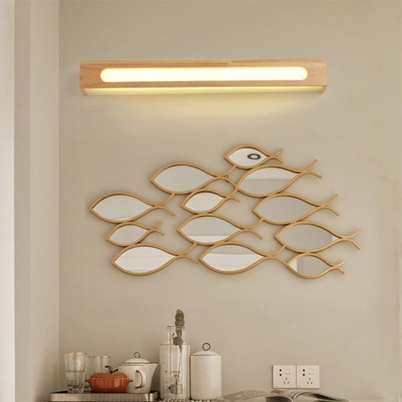 Lámpara de pared moderna de madera para entrada, pasillo, luz de pared nórdica para mesita de noche