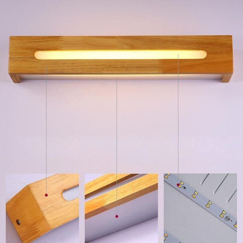 Lámpara de pared moderna de madera para entrada, pasillo, luz de pared nórdica para mesita de noche