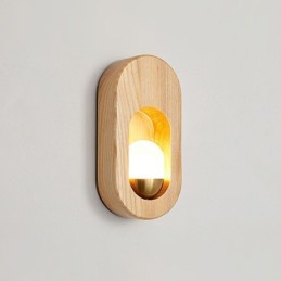 Lámpara de pared de madera con decoración japonesa para entrada y pasillo