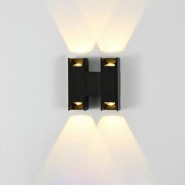 Lámpara de pared impermeable moderna de aluminio para montar en superficie, luz para porche de jardín