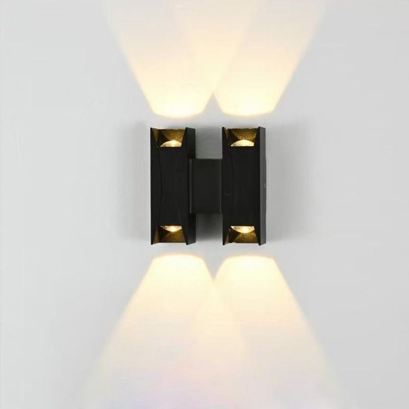 Lámpara de pared impermeable moderna de aluminio para montar en superficie, luz para porche de jardín