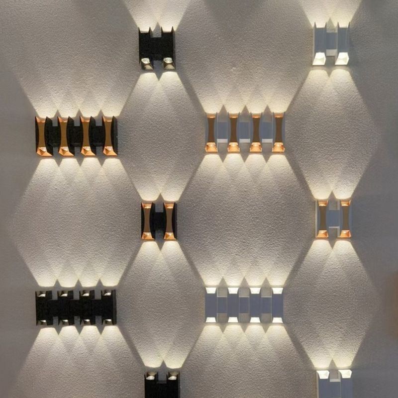 Lámpara de pared impermeable moderna de aluminio para montar en superficie, luz para porche de jardín