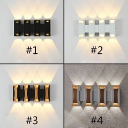Lámpara de pared impermeable moderna de aluminio para montar en superficie, luz para porche de jardín
