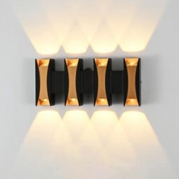Lámpara de pared impermeable moderna de aluminio para montar en superficie, luz para porche de jardín
