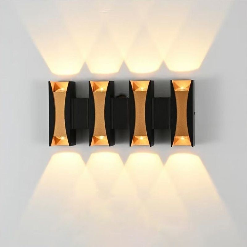 Lámpara de pared impermeable moderna de aluminio para montar en superficie, luz para porche de jardín